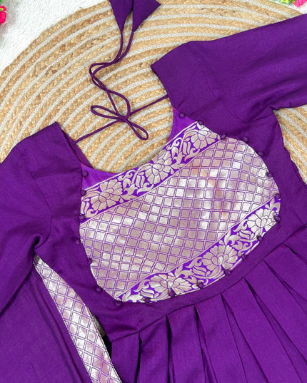 bright long gown with dupatta