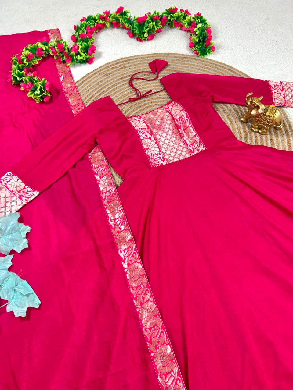 Bright Long Gown with Dupatta