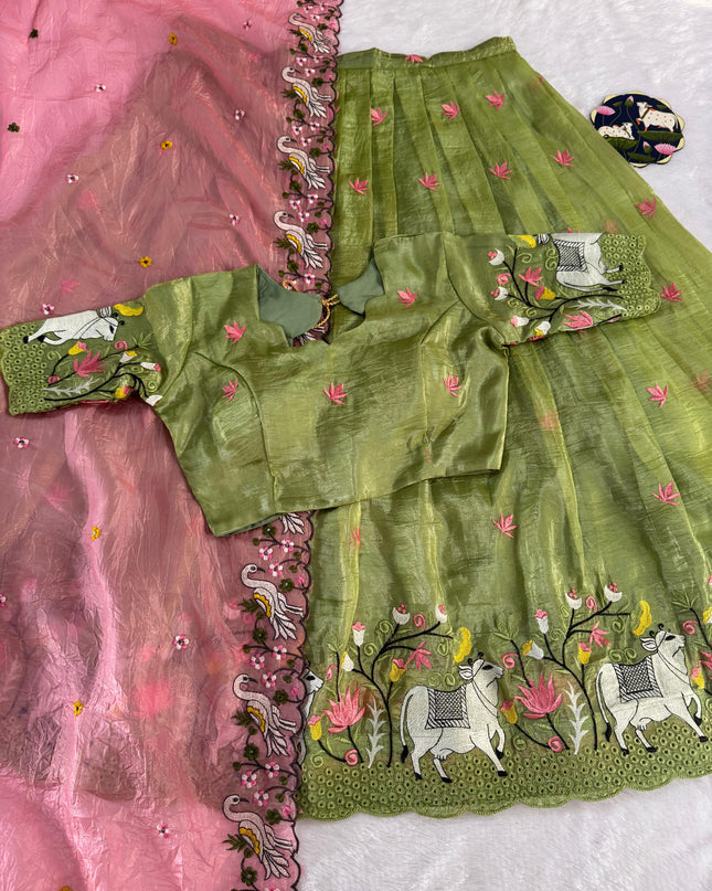 cow 2 adult lehenga