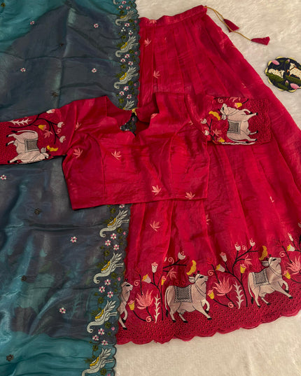 cow 2 adult lehenga