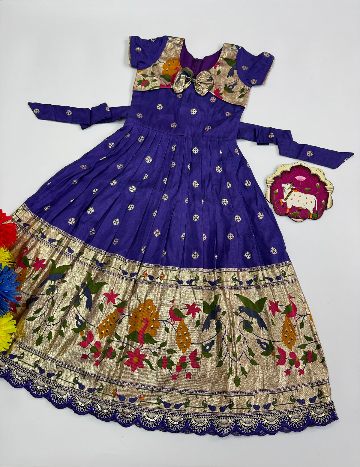 Princess Paithani Dola Silk Kids Gown