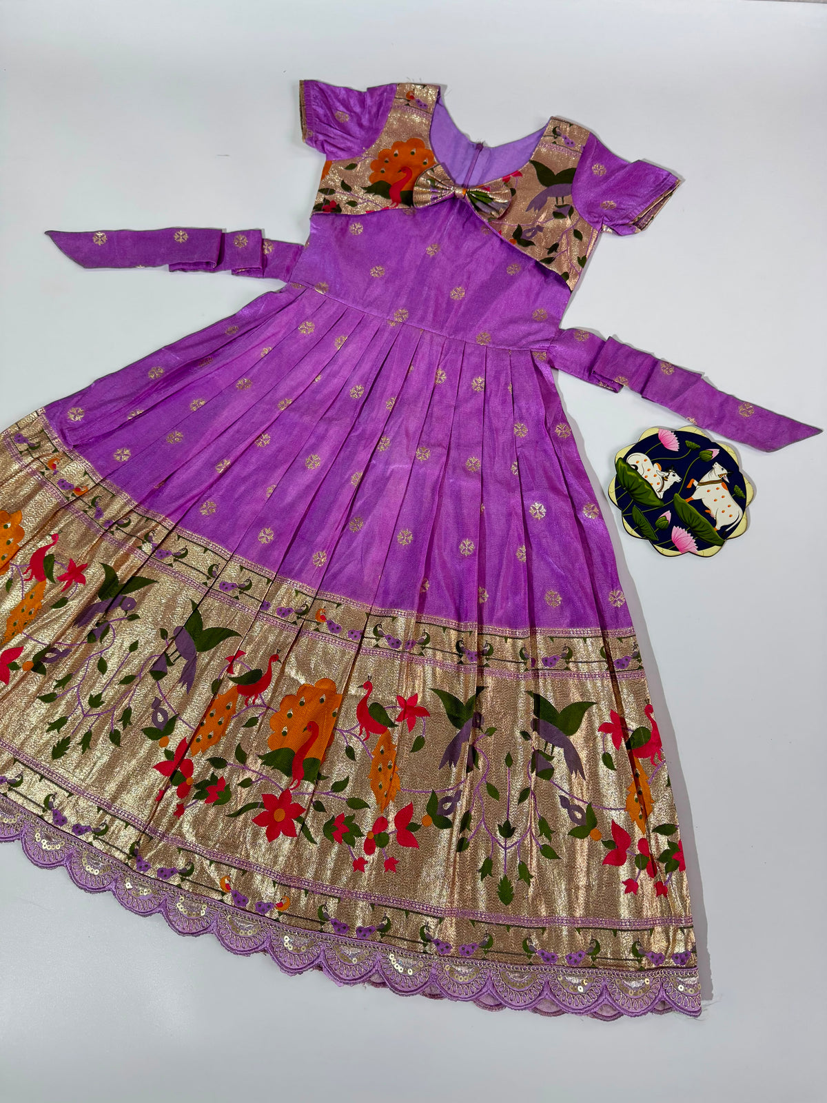Princess Paithani Dola Silk Kids Gown