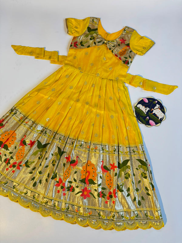 Princess Paithani Dola Silk Kids Gown