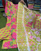 Mehndi Green & Hot Pink / M