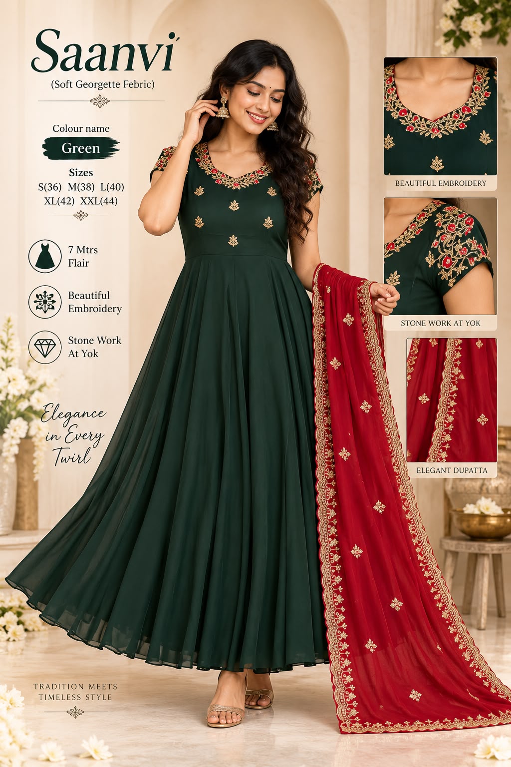 Saanvi Georgette Embroidery Anarkali