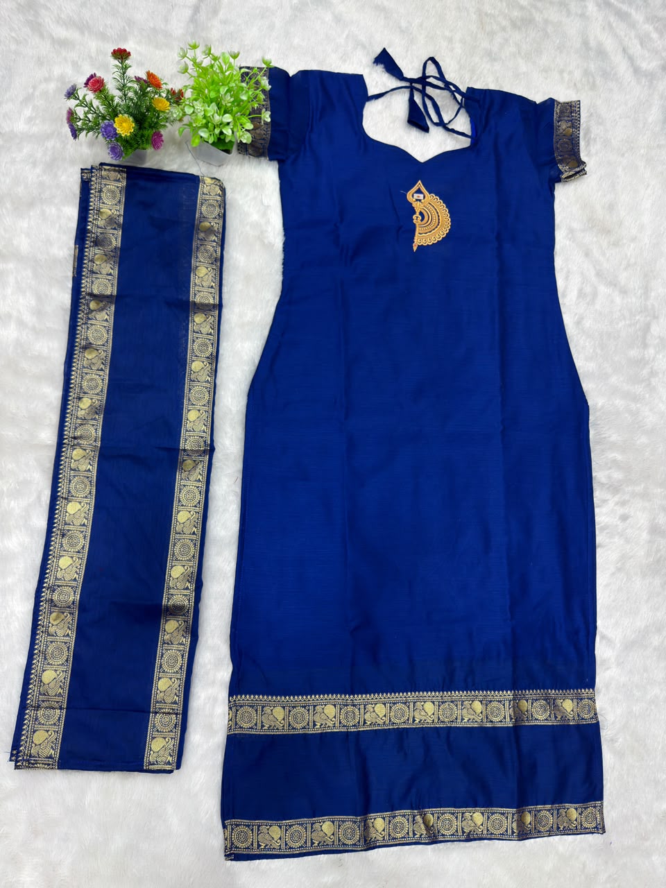 Chettinad Cotton Kurti with Dupatta