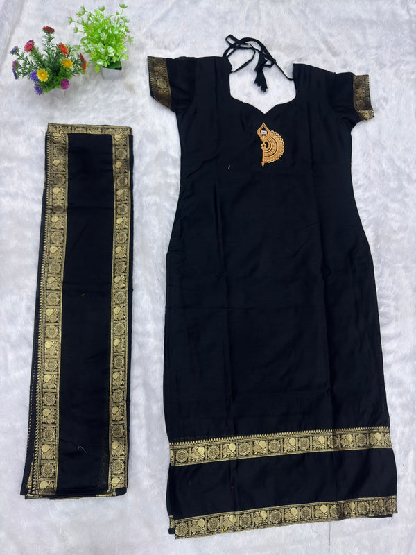 Chettinad Cotton Kurti with Dupatta