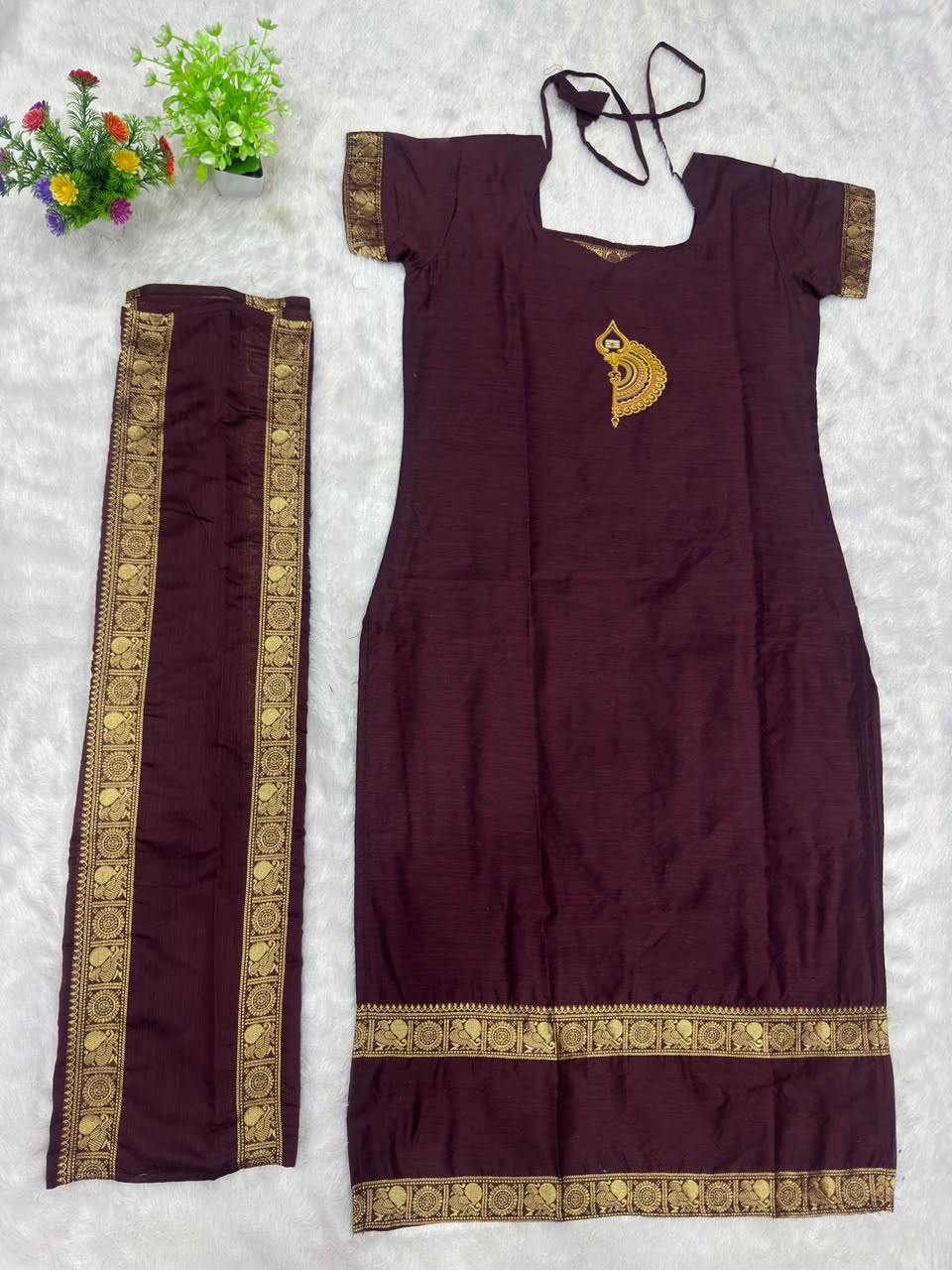 Chettinad Cotton Kurti with Dupatta