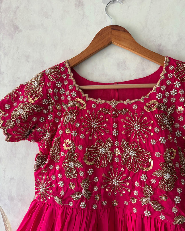 ruby maggam work gown