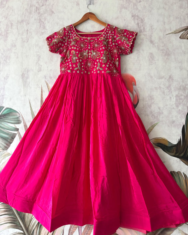 ruby maggam work gown