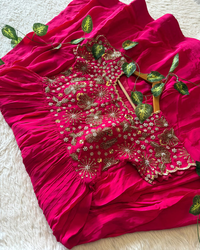 ruby maggam work gown