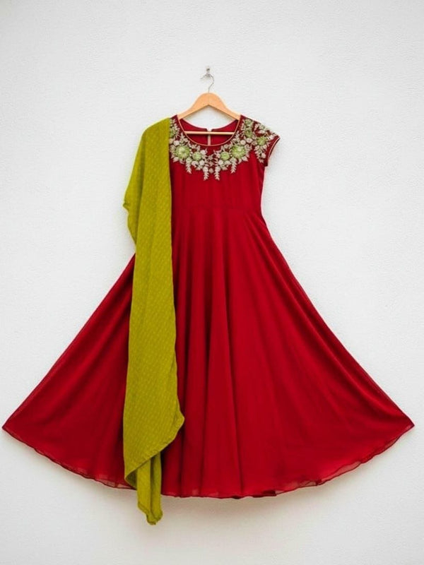 Akhila Georgette Gown with Dupatta