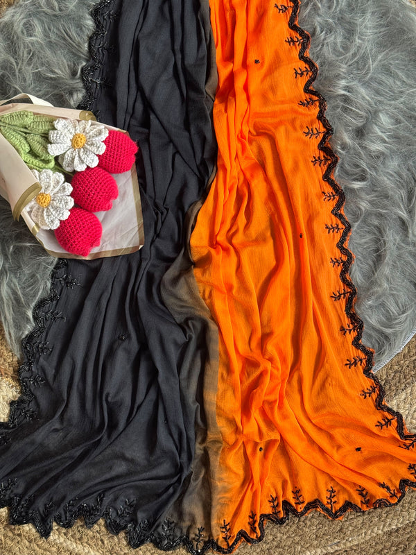 Amrutha Viscose Chinnon Cutdana Saree