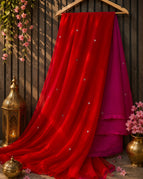 red with pink