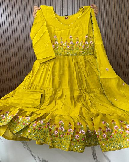 FLORAL GARDEN ANARKALI 3-PIECE SET