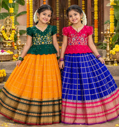 Kadambari Kids Peplum Lehenga Set