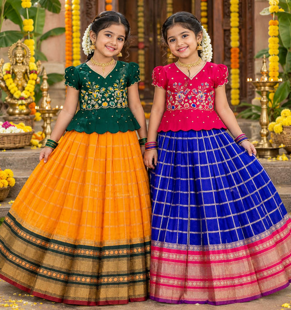 Kadambari Kids Peplum Lehenga Set