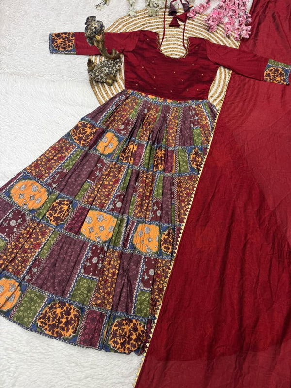 Trisha Vichitra Silk Handwork Gown