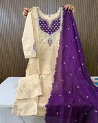 Beige with Deep Violet / M
