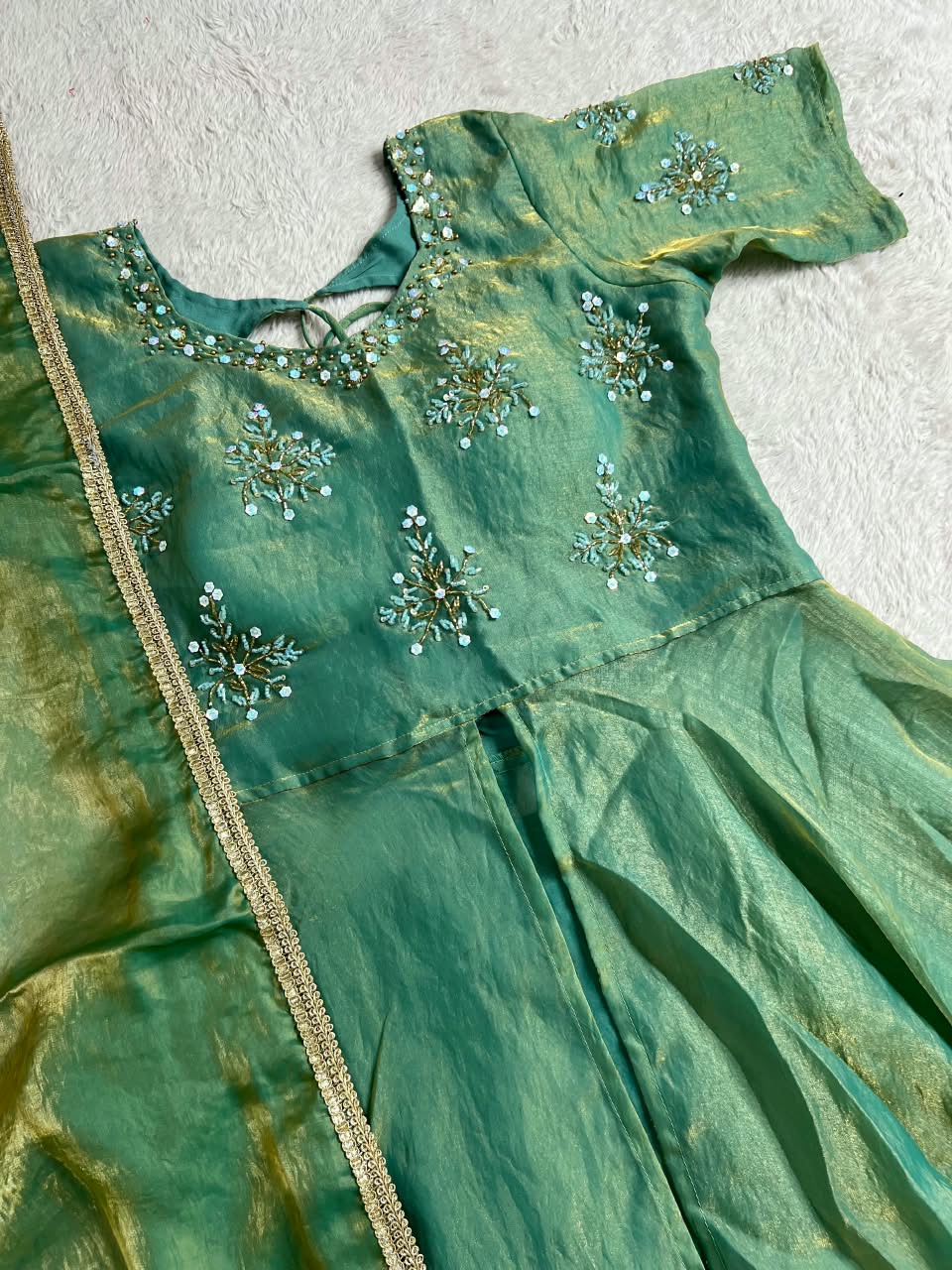 peplum style maggam work lehenga