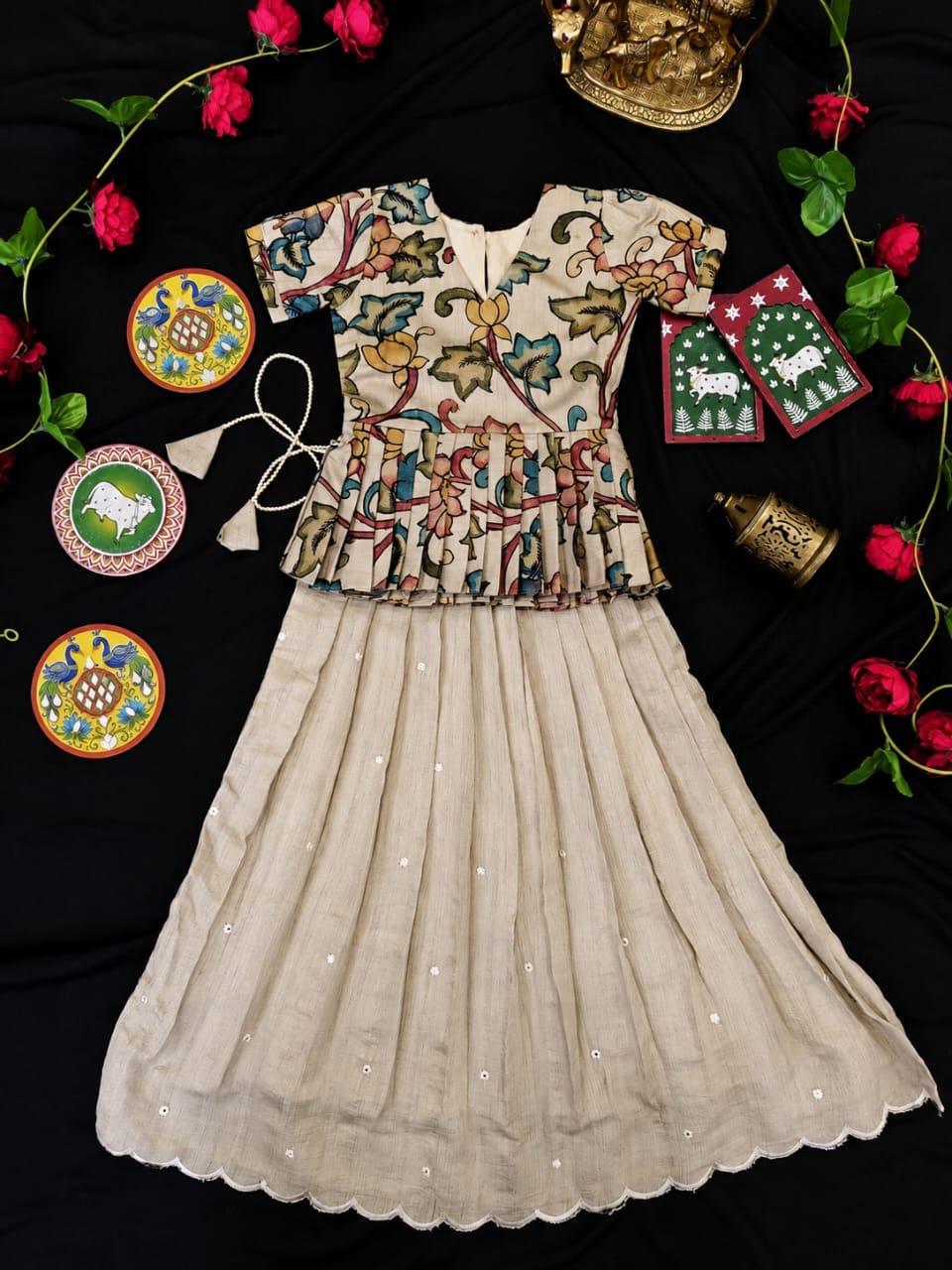 classy Kalamkari Skirt & Top set