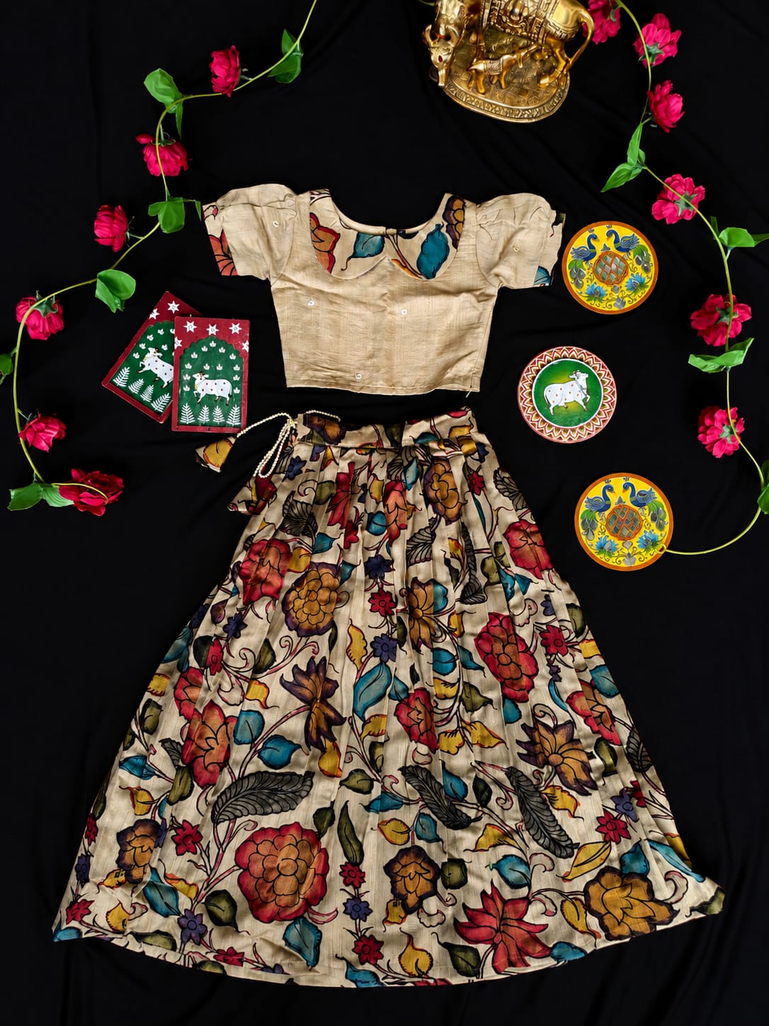 classy Kalamkari Skirt & Top set