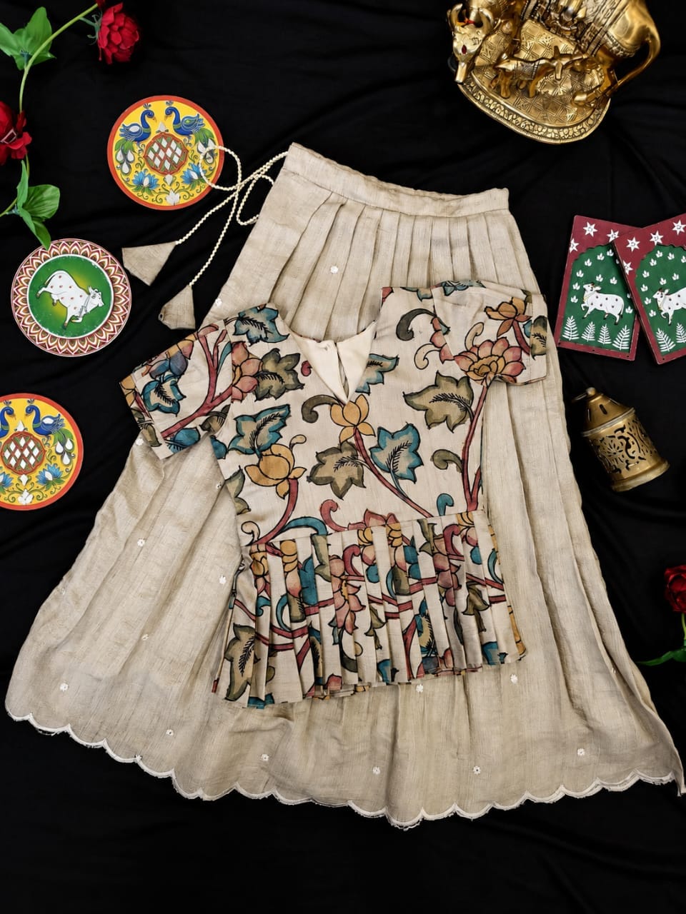 classy Kalamkari Skirt & Top set