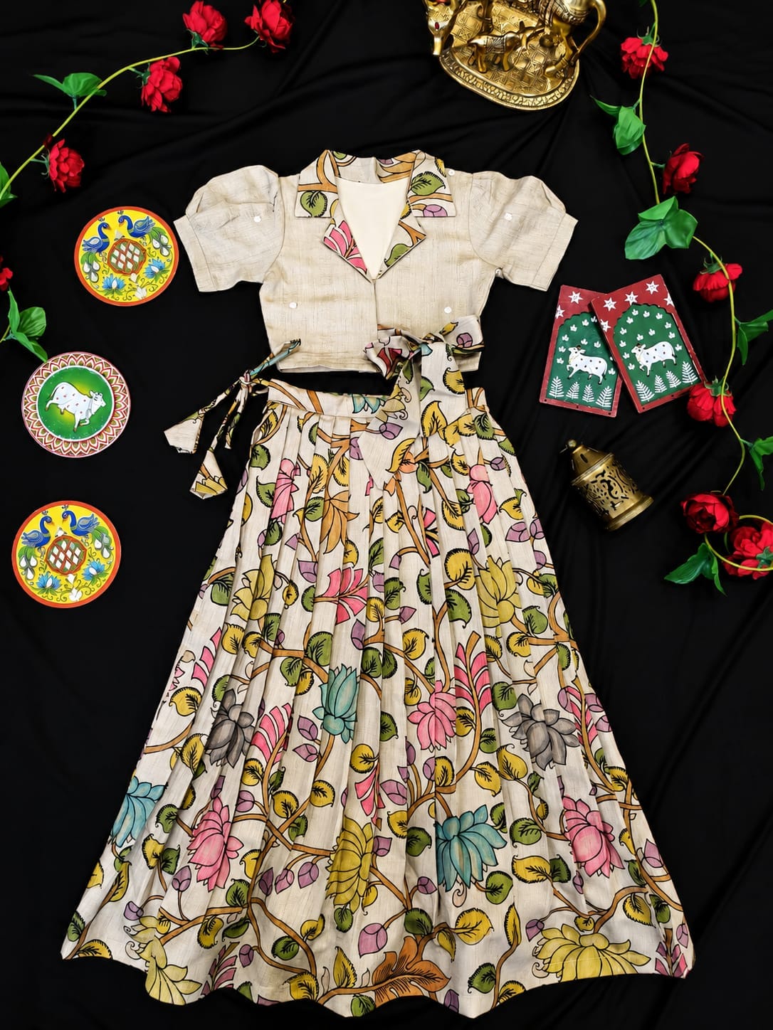 classy Kalamkari Skirt & Top set