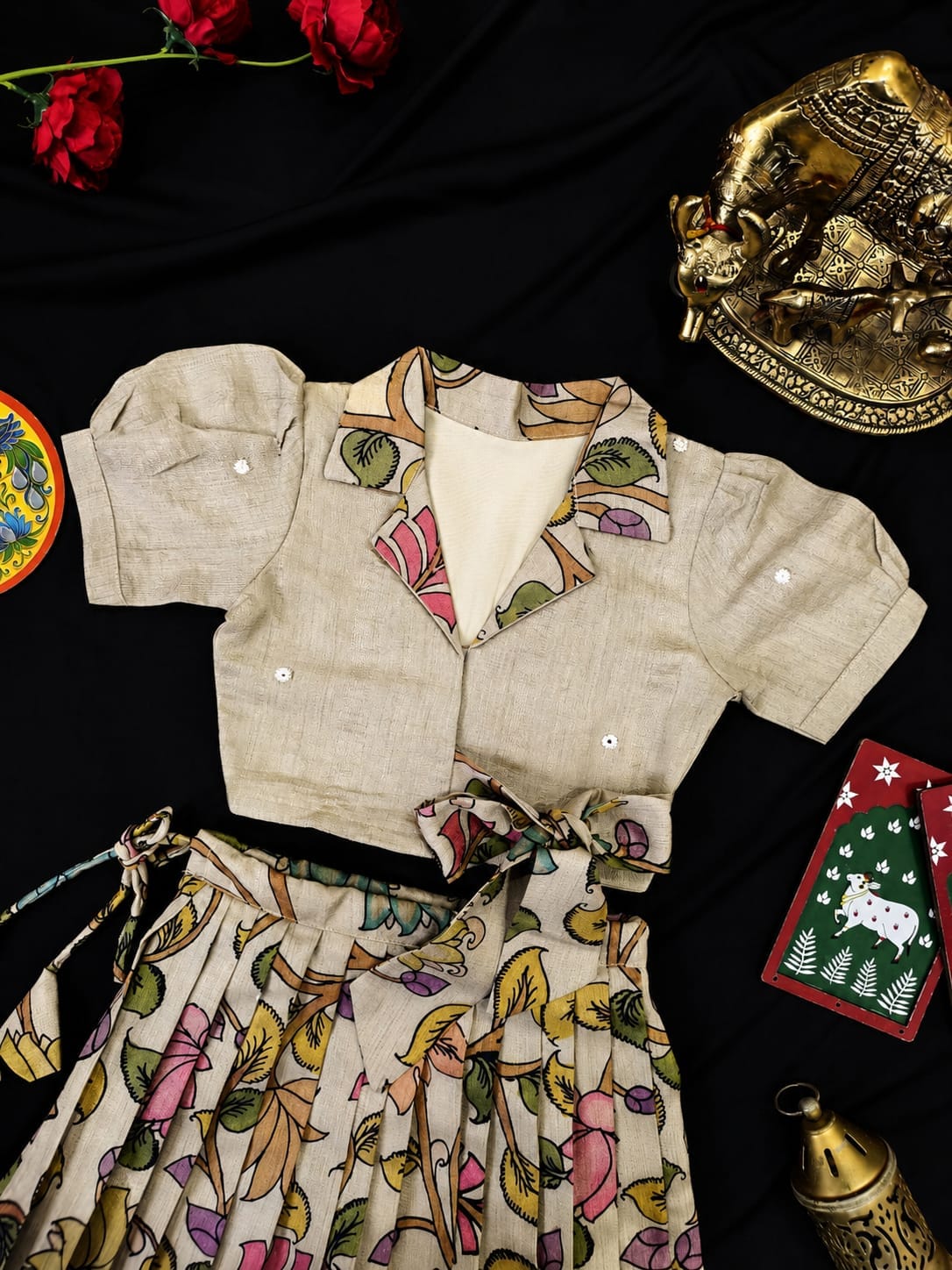 classy Kalamkari Skirt & Top set