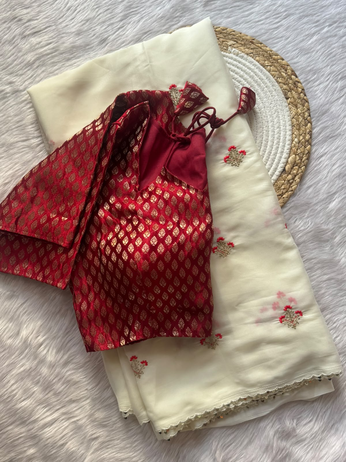 georgette silk saree with blouse