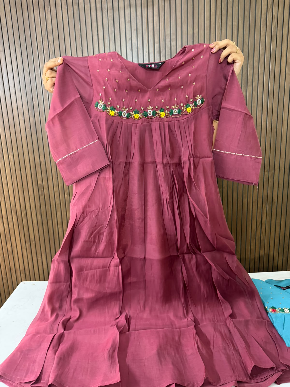 Sahithi MUL CHANDERI ANARKALI FROCK