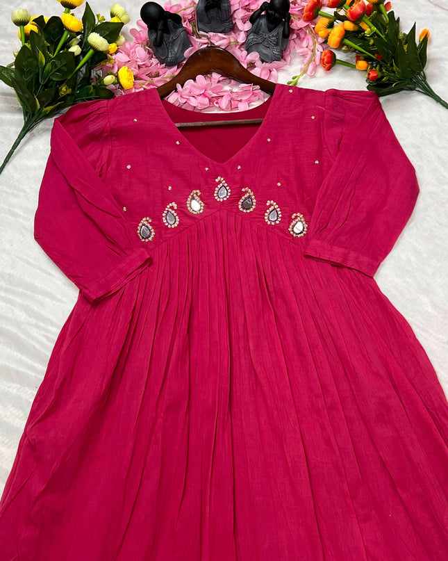 Pure Soft Mul Cotton Maggam work Kurti Collection