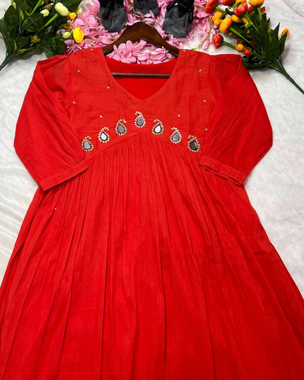 Pure Soft Mul Cotton Maggam work Kurti Collection