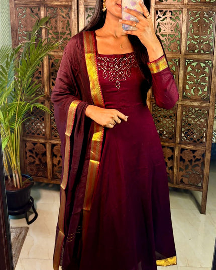 Hand Work Maxi With Duppata